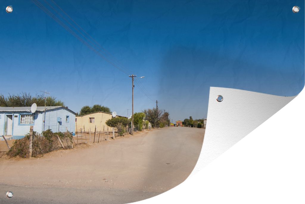 MuchoWow 120x80 cm Outdoor-Poster Gartendeko Sichtschutz Garten Poster für den Garten Dorf in Namibia