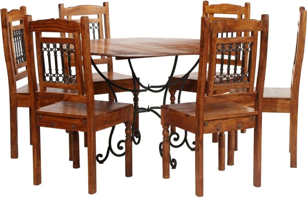 Möbel 7-tlg. Essgruppe Massivholz Akazie - Esszimmer 275338