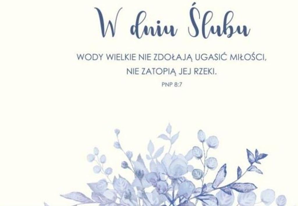 Kartka Składana Ślub - Wody wielkie nie ugaszą