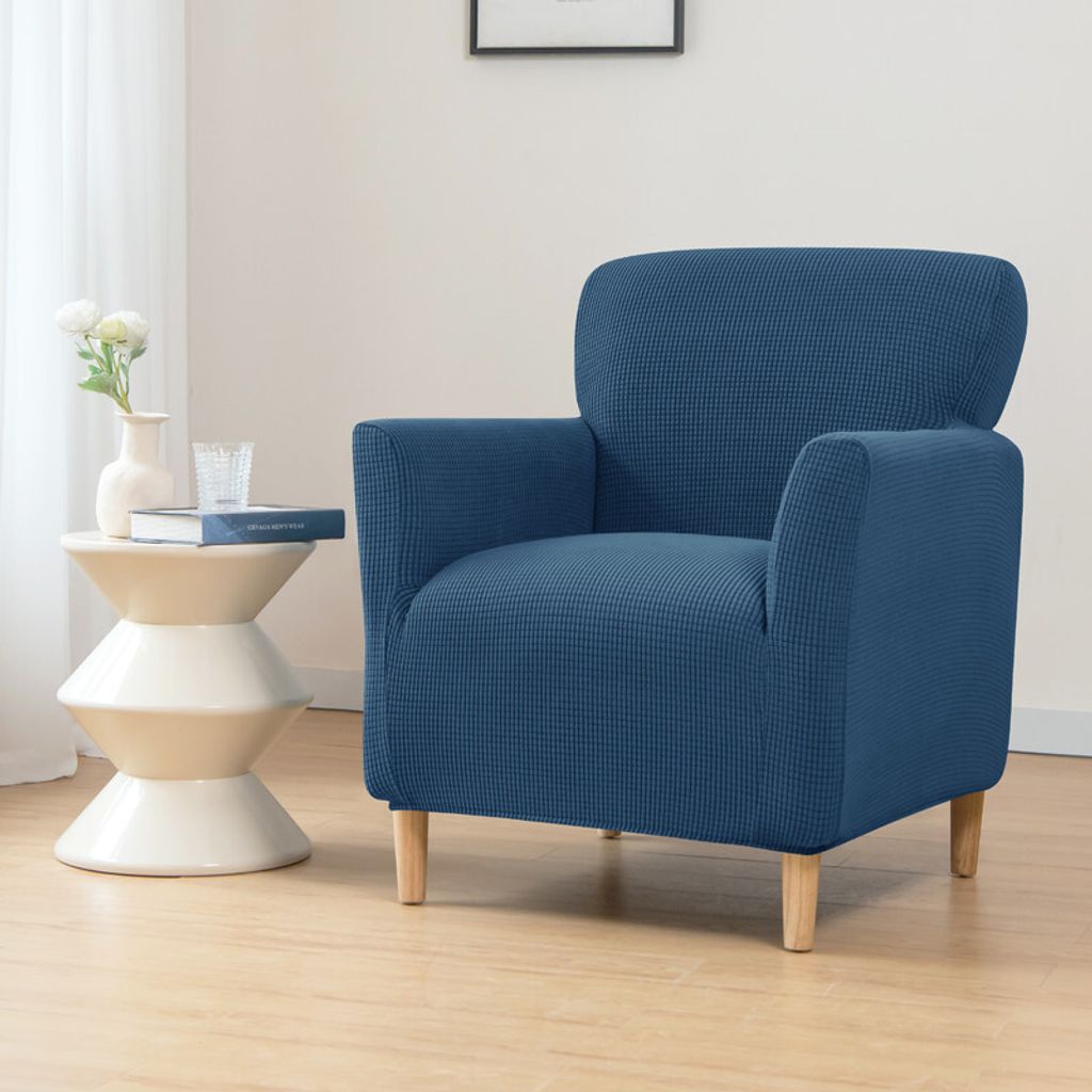 (Saphir)Elastischer Sofabezug High Stretchhusse Sofa Schonbezug 1-Sitzer Sofa-Überwürfe,Plüsch Stricken Sofahusse