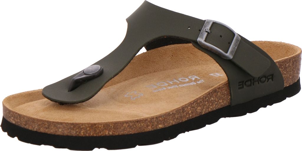 Rohde 5628 Alba Damen Zehentrenner Pantoletten Clogs Weite G grün, Größe:36 EU, Farbe:Grün