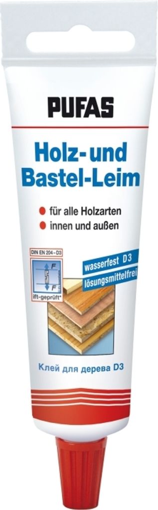 PUFAS Holzleim D3 wasserfest hitzebeständig lösungsmittelfrei transparent 60g