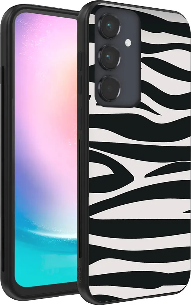 Custodia Zebrata Samsung A24 4G - Smartphonica Back Cover Nero Bianco