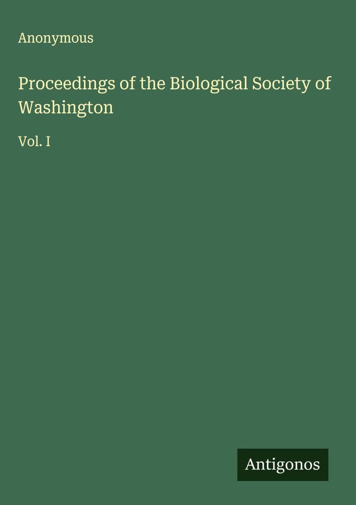 Proceedings of the Biological Society of Washington