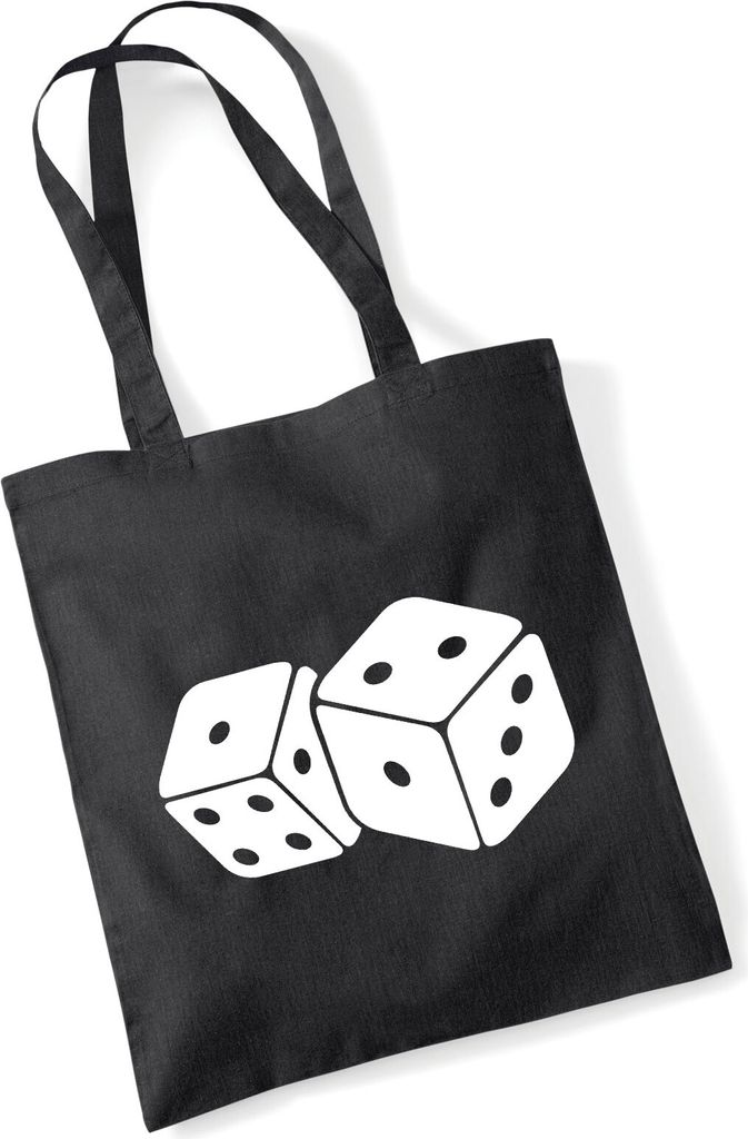 Huuraa Jutebeutel Würfel Dice 10 Liter Black Baumwolle Tasche Geschenkidee