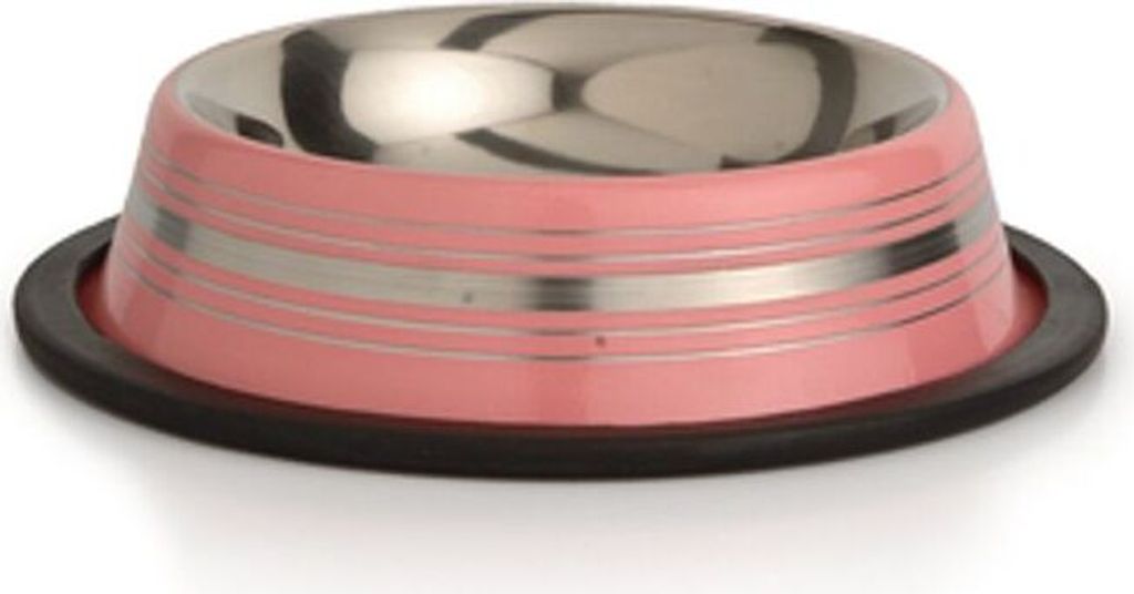 Beeztees Stripes - Hundenapf - rutschfest - rosa - 15,5x15,5x3,5 - 180