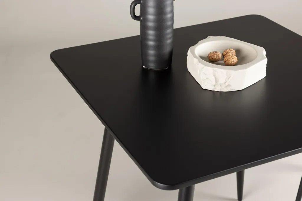 Polar table de salle à manger 75x75 cm noir : format carré compact