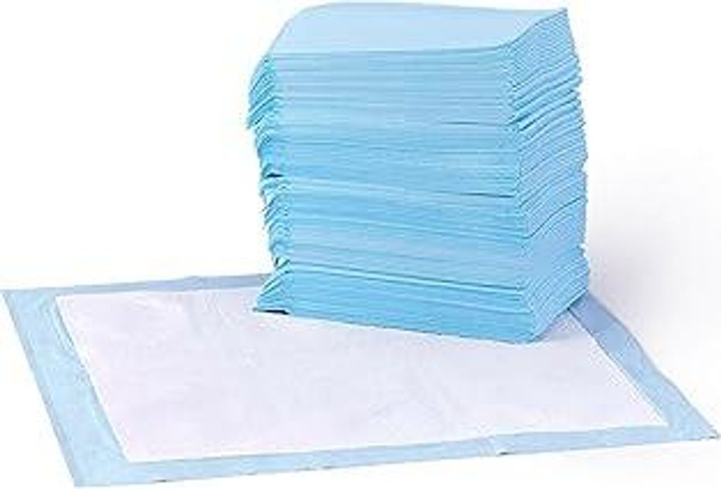 Trainingspads für Hunde und Welpen, auslaufsicheres 5-lagiges Design mit schnell trocknender Oberfläche, Normale Größe, 50 Stück, Blau