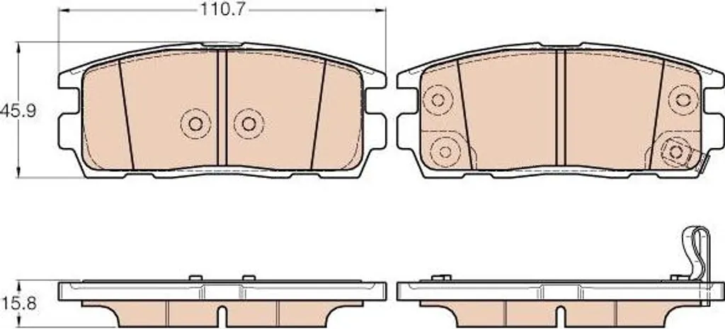 Jeu de plaquettes de frein à disque TRW GDB3566 compatible Chevrolet et Opel