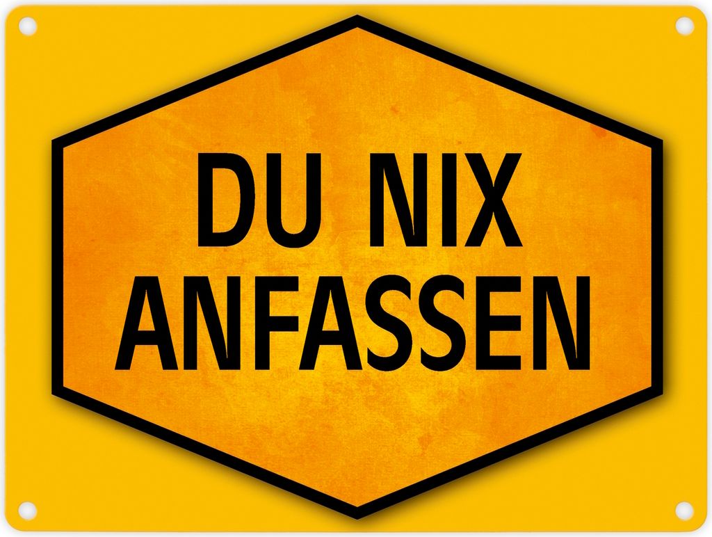Du nix anfassen Warn- und Hinweisschild in Gelb und Schwarz Warnschild Hinweis