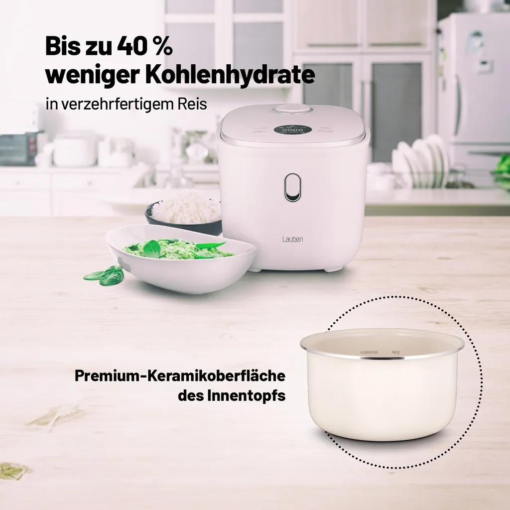 Cuisiner du riz léger avec le Lauben 3000WT - 3L et départ différé programmable - 4