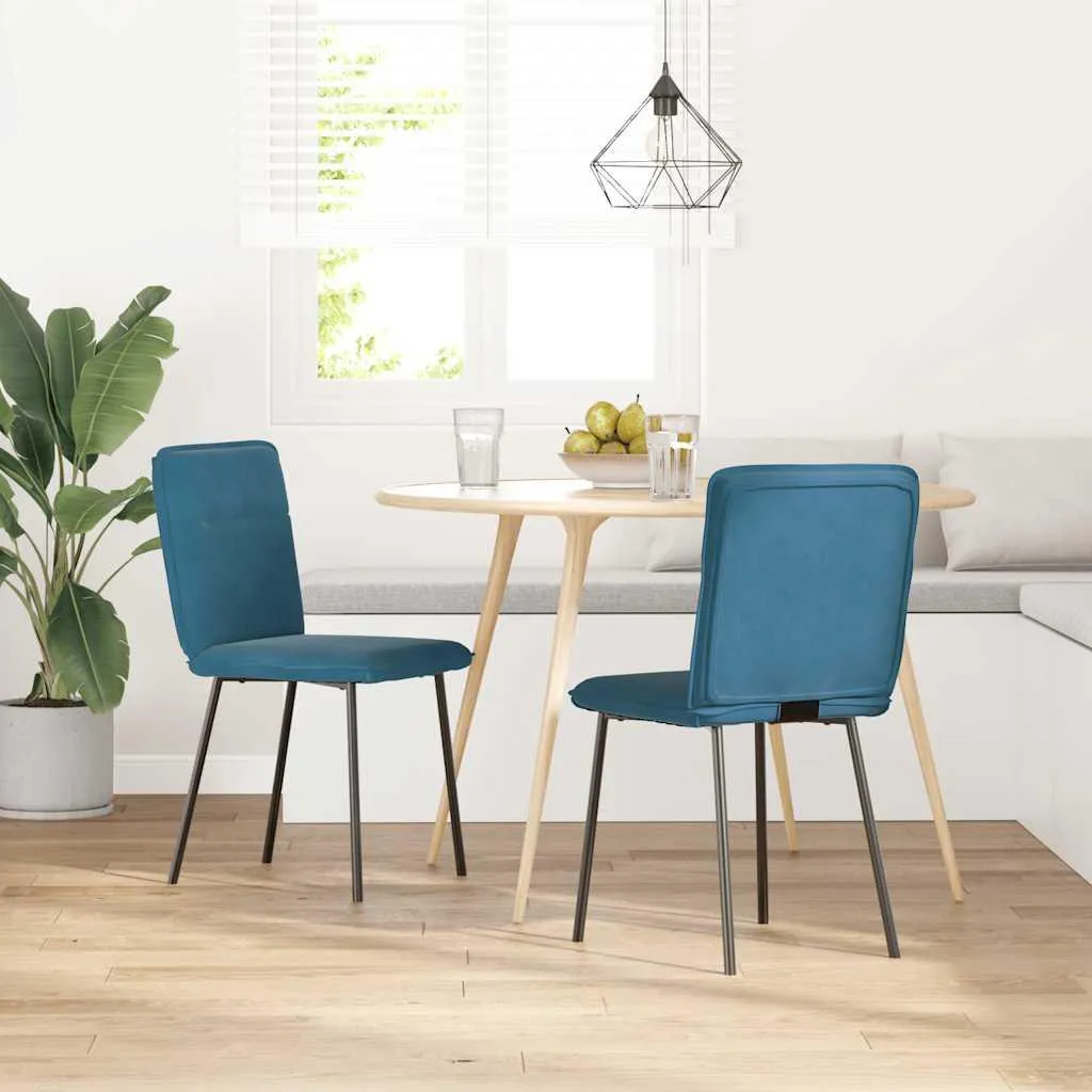 vidaXL Set 2 Sedie da Cucina in Velluto Blu | Robuste e Comode