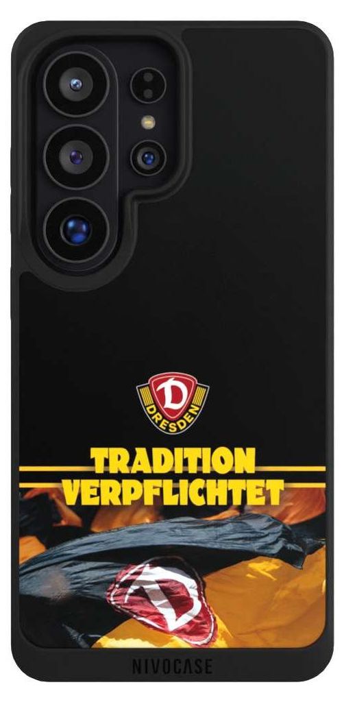 NIVOCASE Handyhülle für Samsung Galaxy S26 Ultra Hülle NIVOpure Case Schwarz Fanartikel SG Dynamo Dresden SGD