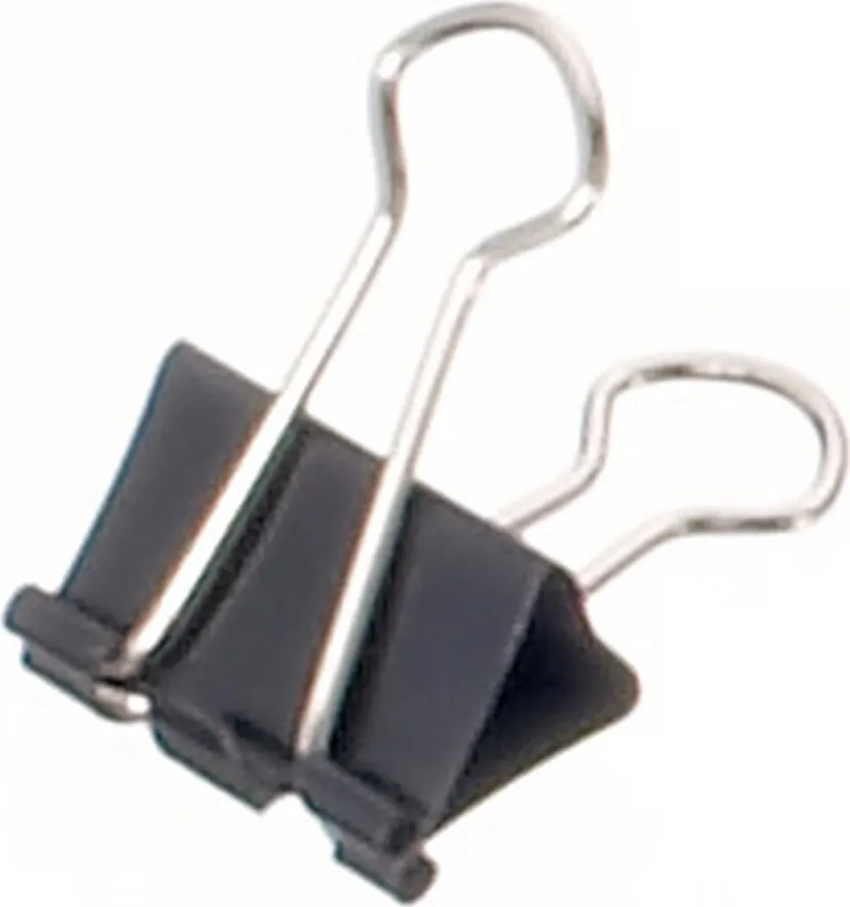 Set 12 Pinze Doppia Clip 32mm Nere - Rilegatura Documenti Professionale