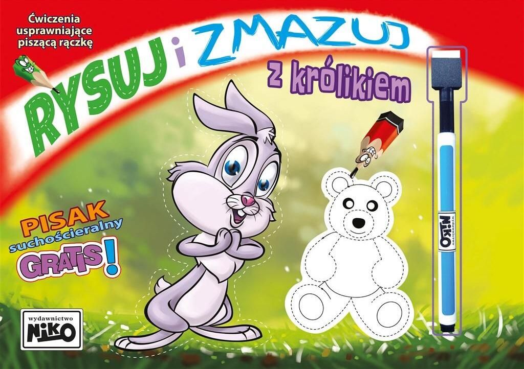 Rysuj i zmazuj z Królikiem - Ćwiczenia dla dzieci NIKO