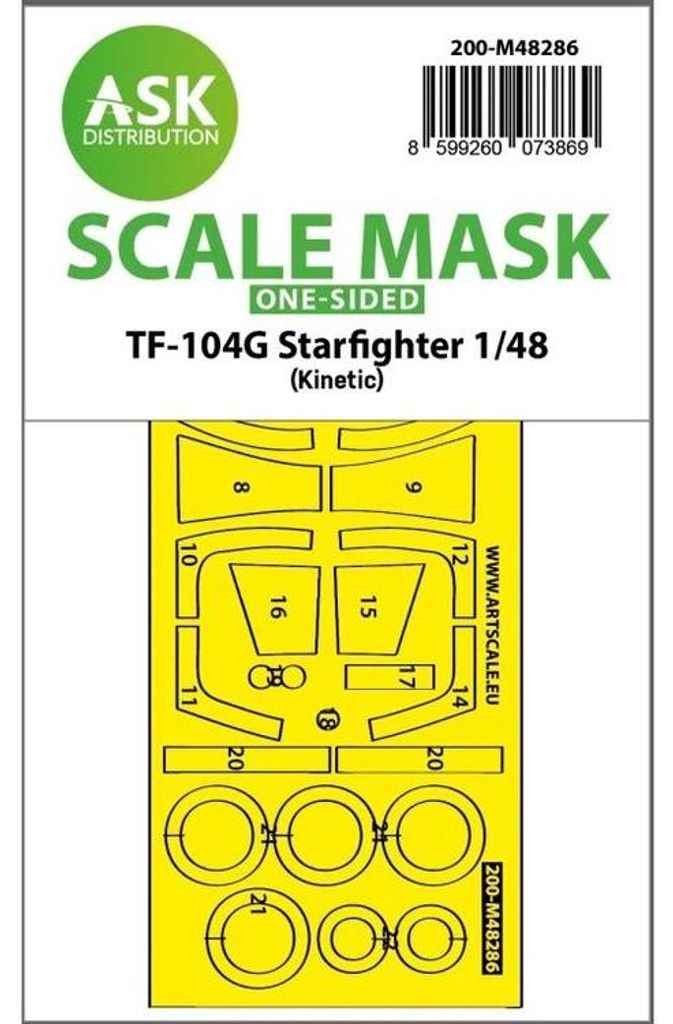 Art Scale Kit 200-M48286 - 1:48 TF-104G Starfighter one-sided express fit mask for Kinetic - Neu
