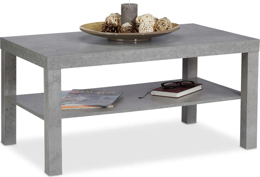 Table de salon effet béton minéral pour décoration intérieure moderne