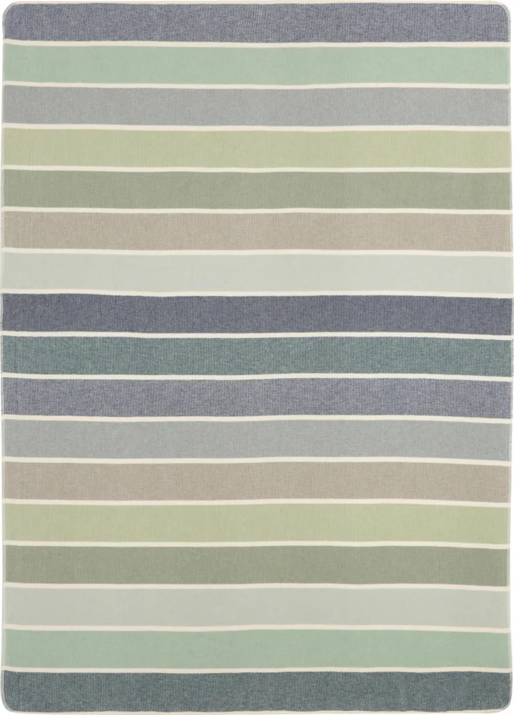 Plaid Coton Anti-Peluches Lines 150x200 cm avec Ourlet Renforcé