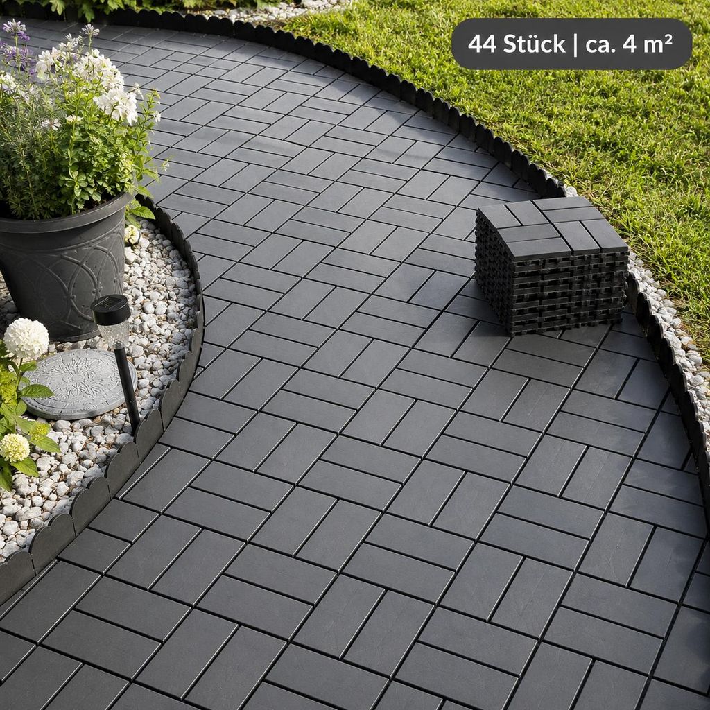 Terrassenfliesen 44 Stück 30×30 cm, ca. 4 m² Klickfliesen Produktbild 