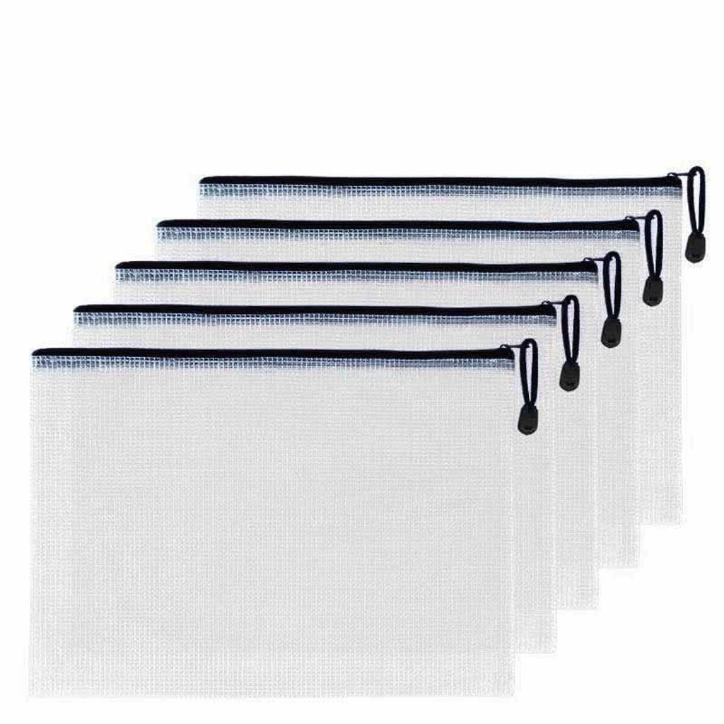 10-Pack Dokumententasche A4, Reißverschlussbeutel Mesh Taschen Set Zipper Beutel für Datei, Papier, Dokumente, Kosmetika und Reiseutensilien