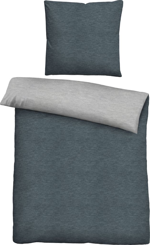 Traumhaft schlafen - Castell - Markenbettwäsche Jersey Bettwäsche 0070732 UNI color: titanium, size: 1x 155x220 cm + 1x 80x80 cm
