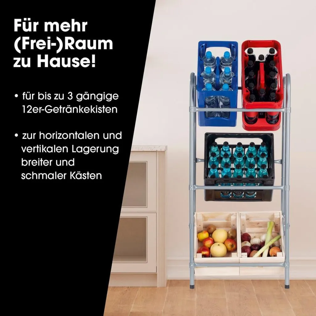 Support de Rangement pour Pack de Boissons et Caisses - Idéal Cave et Garage