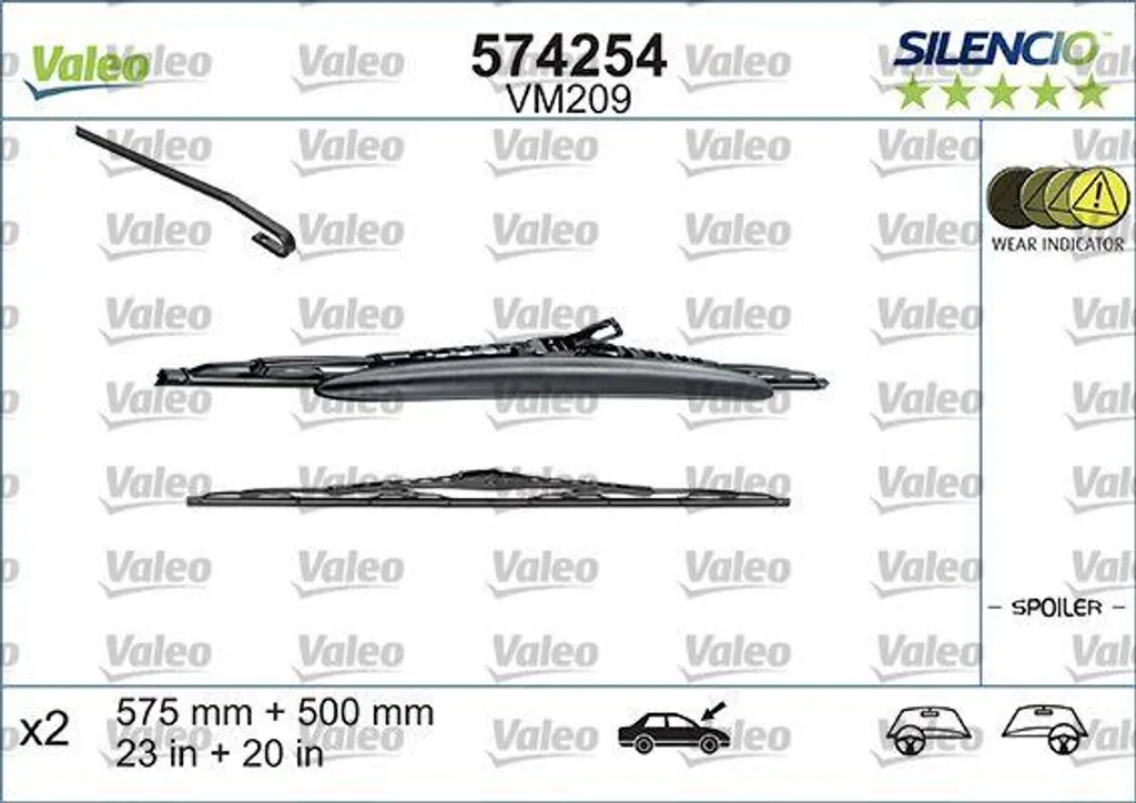 Essuie-glace avant Silencio Valeo 574254 pour BMW E46 Série 3 Berline