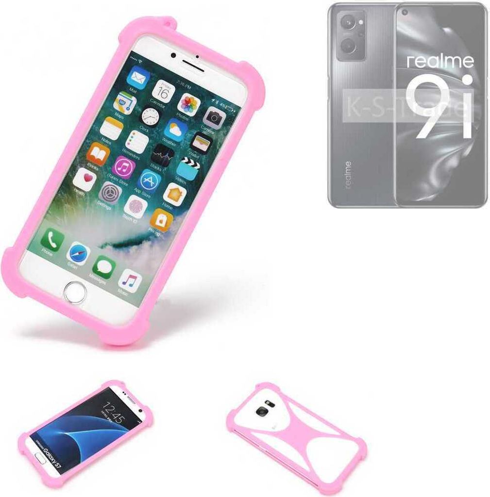 K-S-Trade Handy Hülle kompatibel mit Realme 9i Schutz Hülle Bumper Silikon Schutz Hülle Cover Case Silikoncase Silikonbumper TPU Softcase