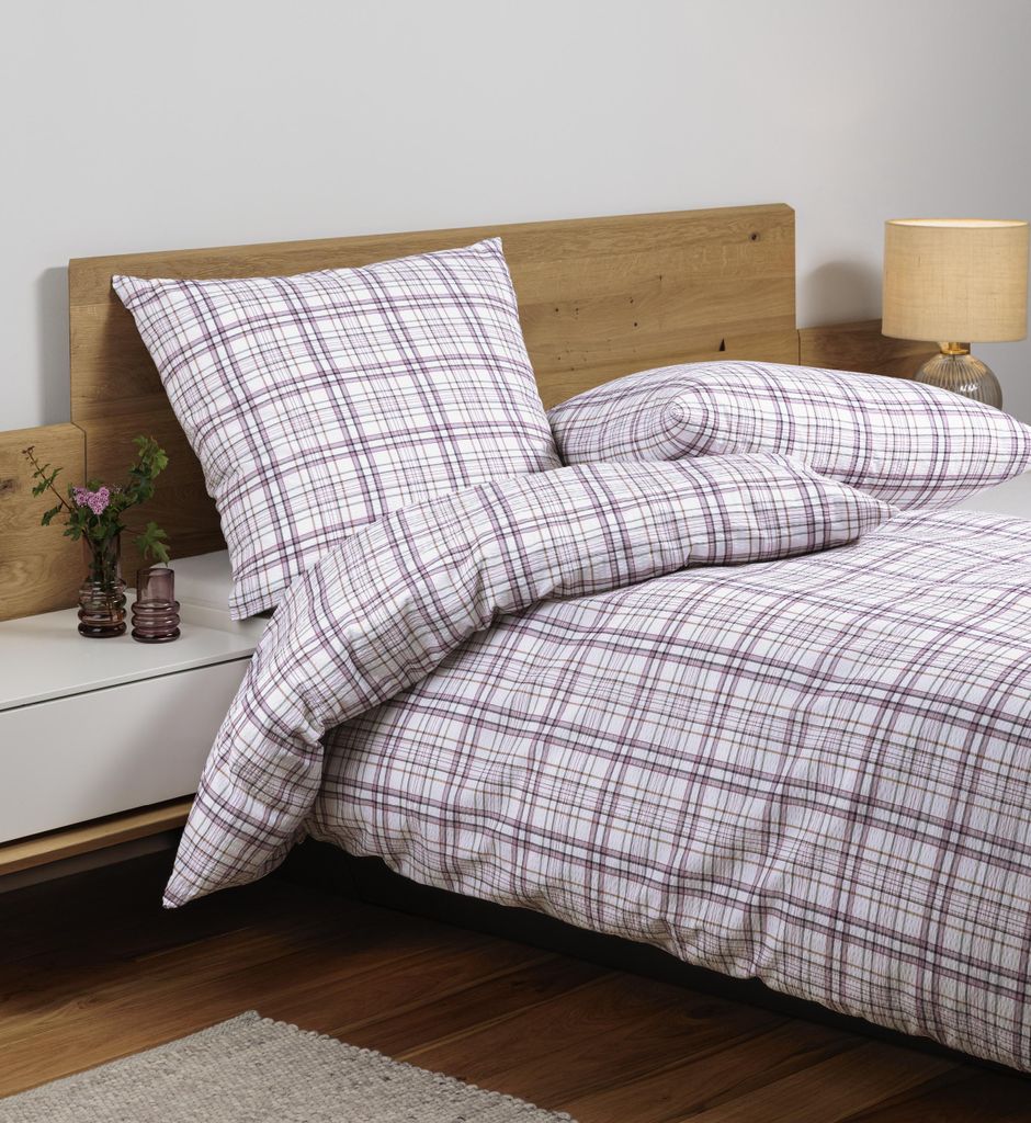 Janine Design Seersucker-Bettwäsche-Garnitur 20159 TANGO Farbe altrosa Größe 155x220+80x80