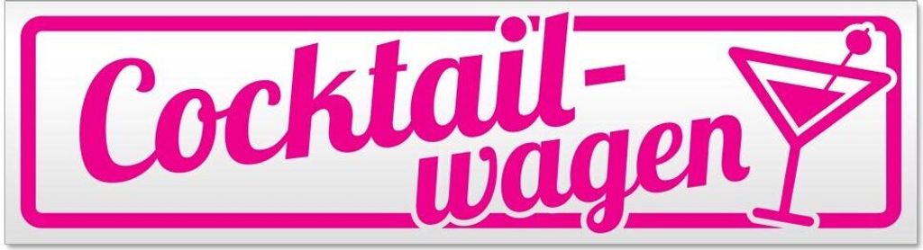 Kiwistar Cocktailwagen mit Glas Magnetschild Schild magnetisch - 30cm Pink - Magnetfolie für Auto PKW Kfz