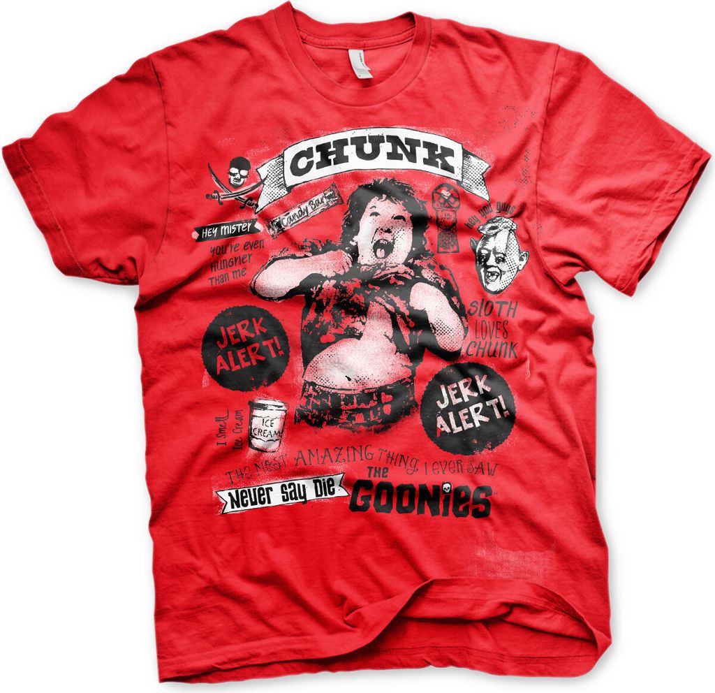 Goonies - Chunk Jerk Alert T-Shirt - Medium - Red