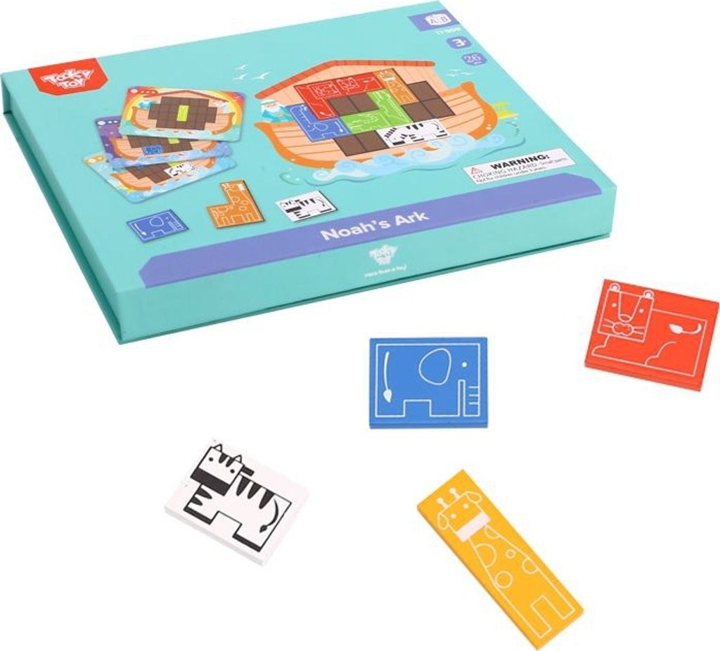 Tooky Toy Magnetisches Montessori-Puzzle, logisches Puzzle, Tetris, Arche Noah, 26-teilig.
