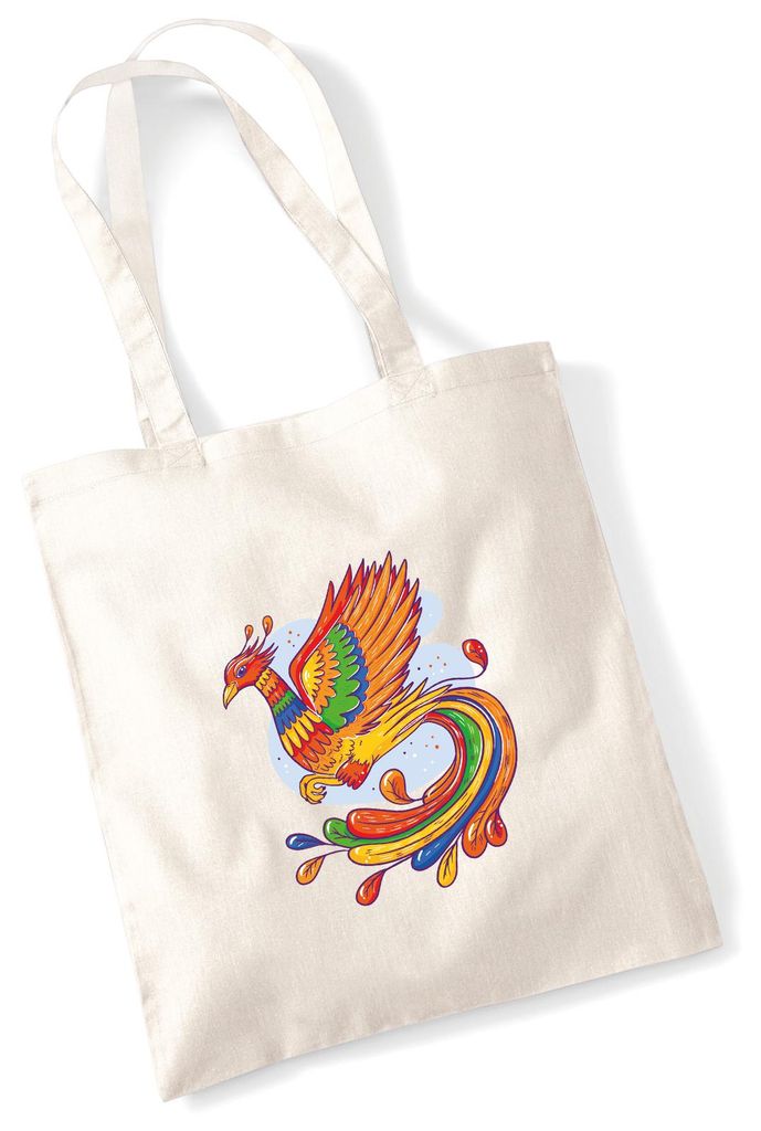 Huuraa Jutebeutel Phönix Fabelwesen 10 Liter Natural Baumwolle Tasche Geschenkidee