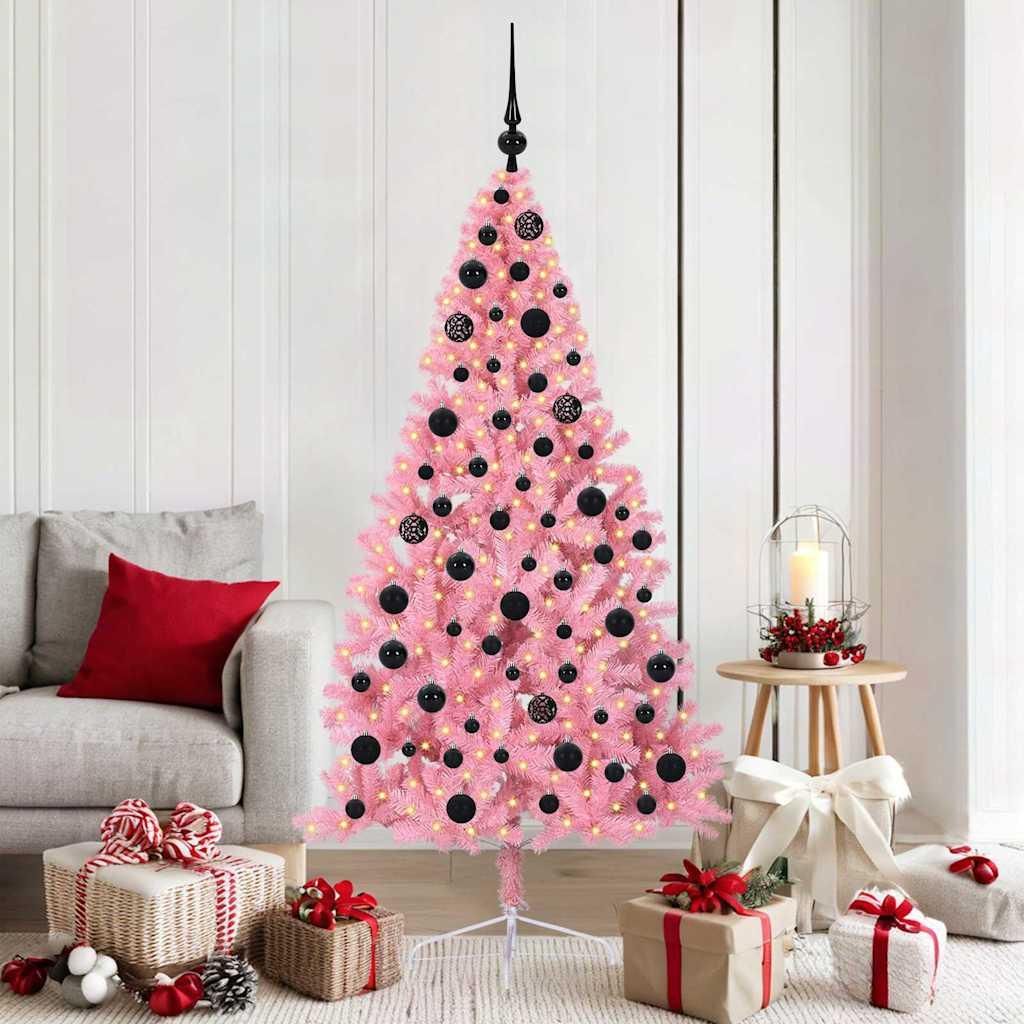 "Schlussverkauf" Künstlicher vorbeleuchteter Weihnachtsbaum(1 pc) - Kunstbaum/Tannenbaum - Rosa 180 cm PVC C7829