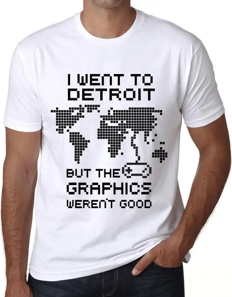 Herren Grafik T-Shirt Ich war in Detroit aber die Grafiken waren nicht gut – I Went To Detroit But The Graphics Weren’t Good – Öko-Verantwor...