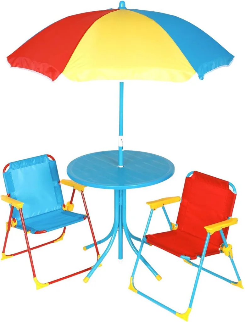 Salon de Jardin Enfants Table Chaises et Parasol pour Activités Air