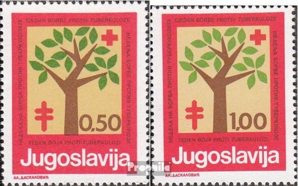 Briefmarken Jugoslawien 1977 Mi Z56-Z57 (kompl.Ausg.) postfrisch Rotes Kreuz