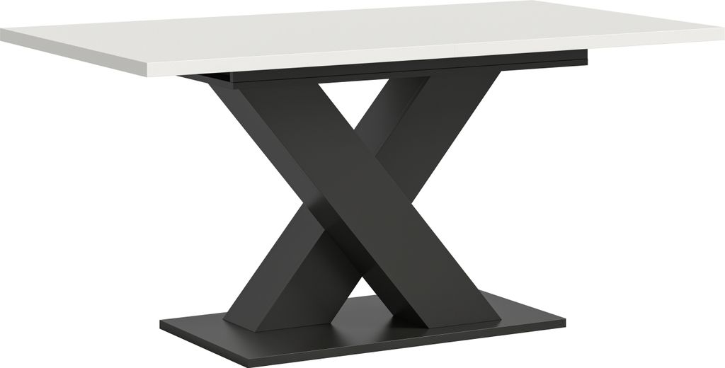 Kulissentisch >Motion< ausziehbar bis 190cm, in Grau / Weiß - 150/190x76x90cm (BxHxT)