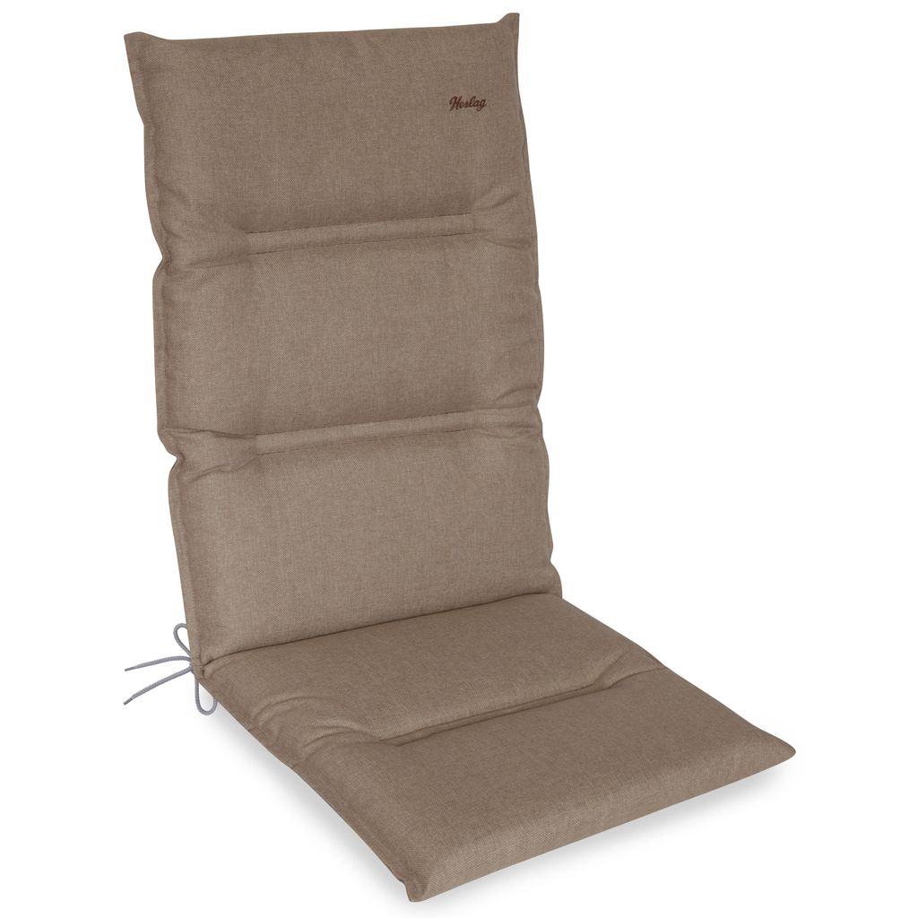 Herlag Hochlehner-Auflage Greta 120x50x7cm Taupe, Green-Line: Bezug aus 100% recyceltem Polyester, Sitzauflage mit Fleck- & UV-Schutz