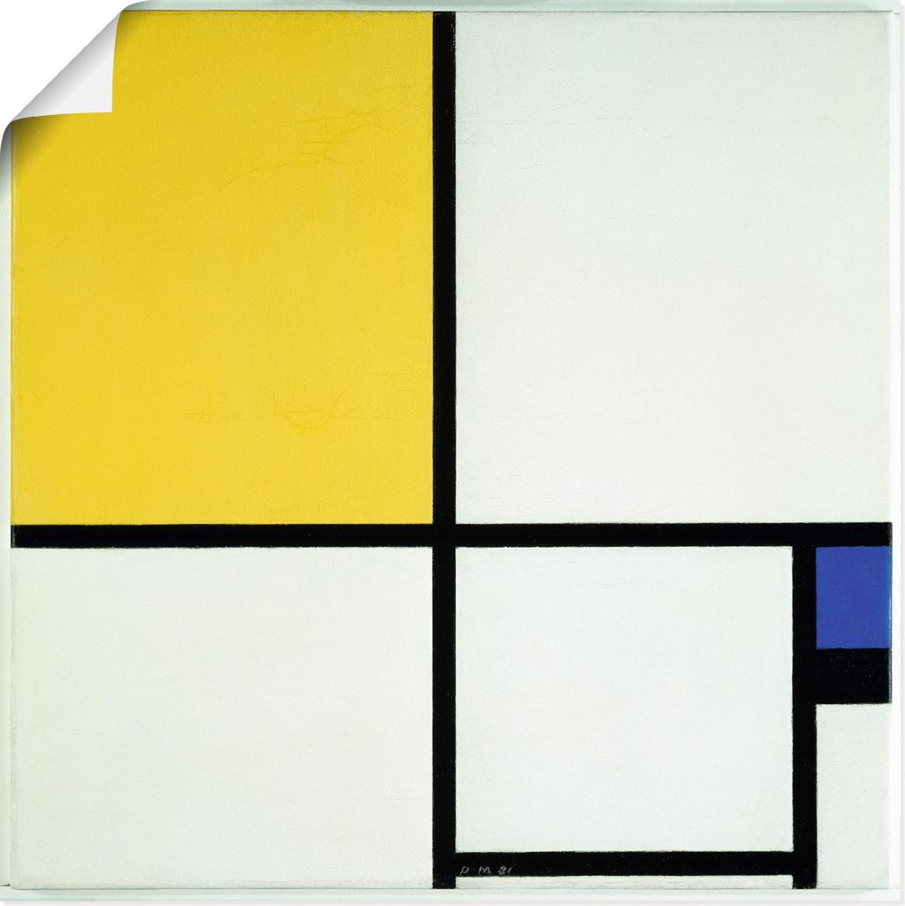 ARTland Poster Komposition mit Blau und Gelb. 1931. Größe: 100x100 cm