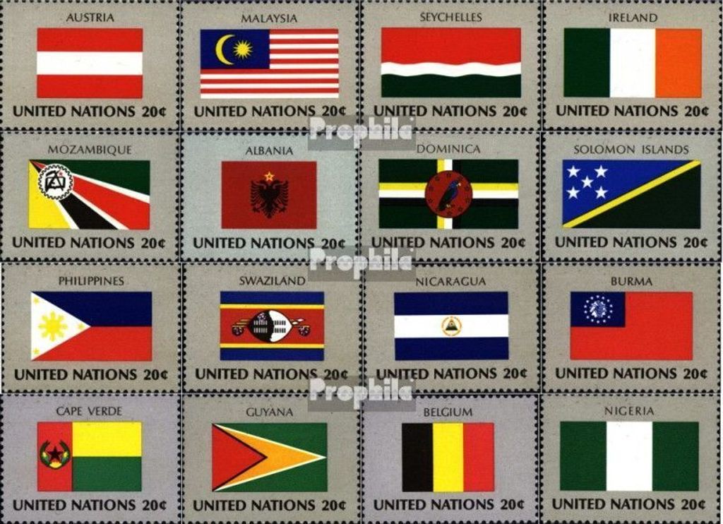 Briefmarken UNO - New York 1982 Mi 397-412 (kompl.Ausg.) postfrisch UNO-Mitgliedsstaaten