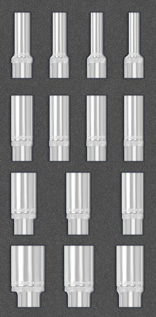 MTS 1/2"-Steckschlüssel lang, 14-tlg., 12,5 mm (1/2"): 10-32 mm (1/3