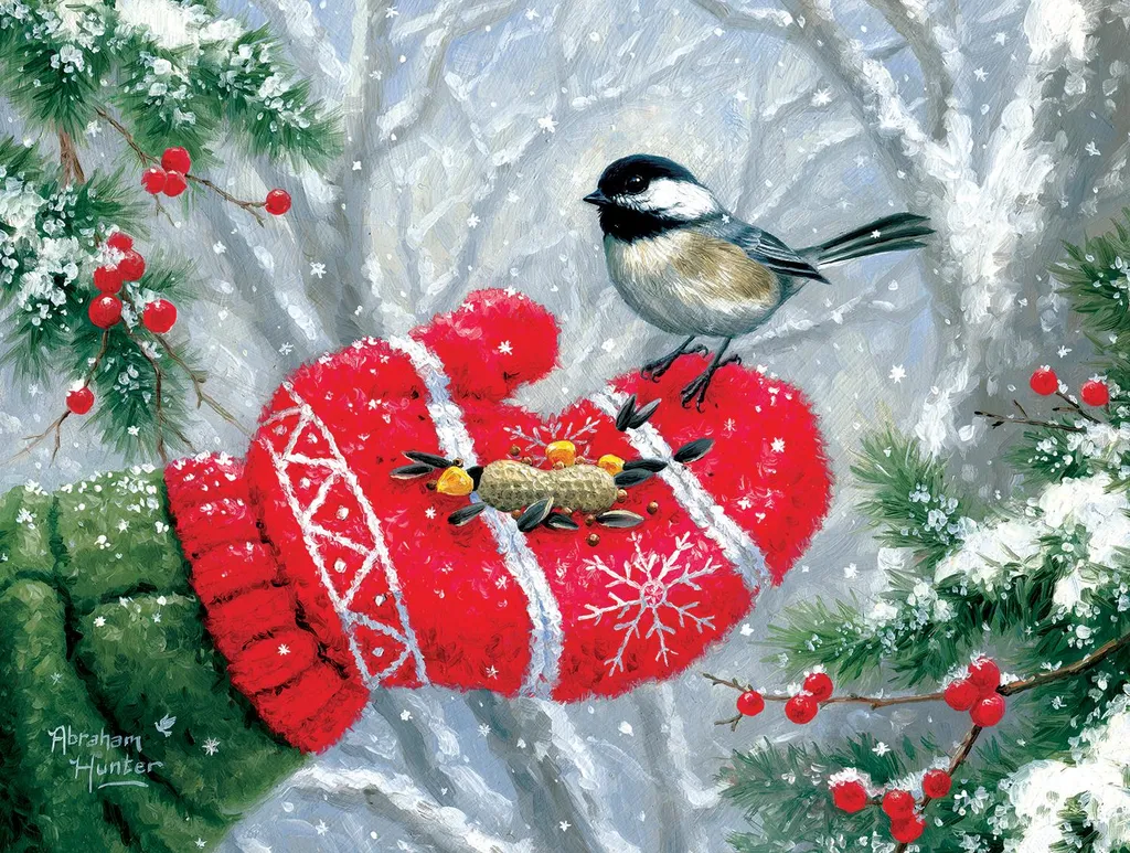 Puzzle 300 pièces SunsOut Rencontre hivernale aux finitions écologiques