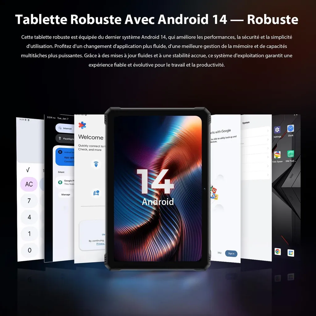 Tablette Incassable 11" 2K - HOTWAV R9 Plus, 24Go/512Go, Android 14