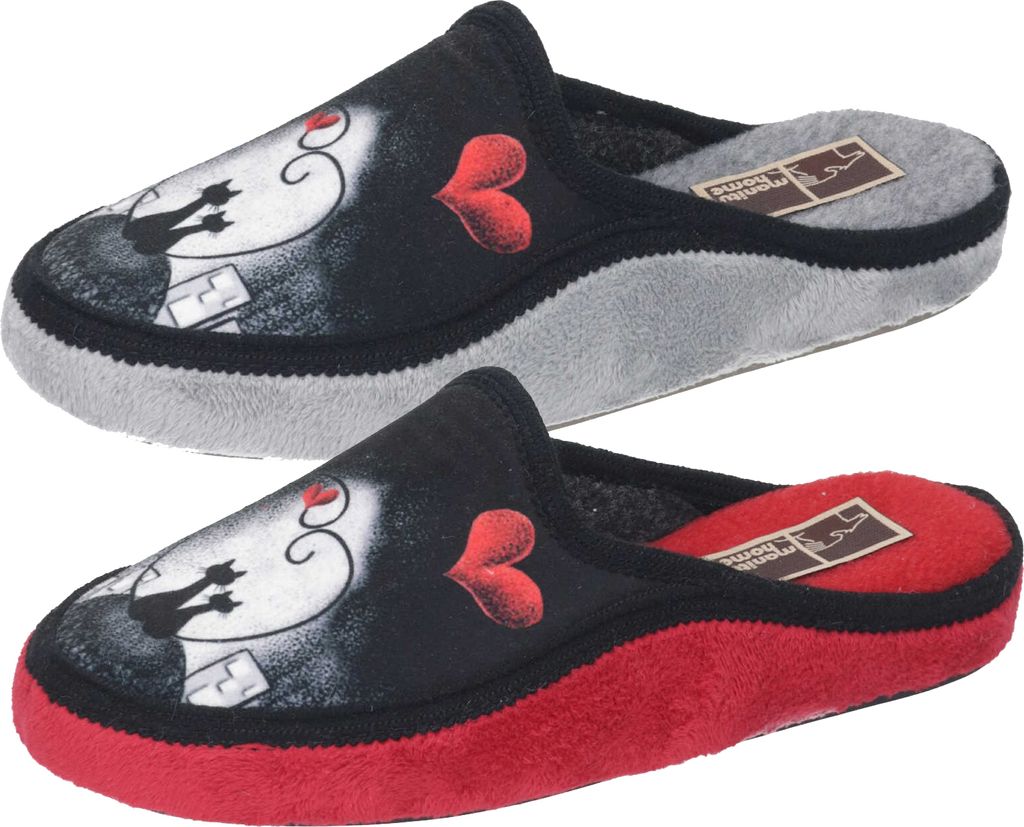 Manitu Damen Schuhe Hausschuhe Pantoffeln 330000, Größe:40 EU, Farbe:Rot