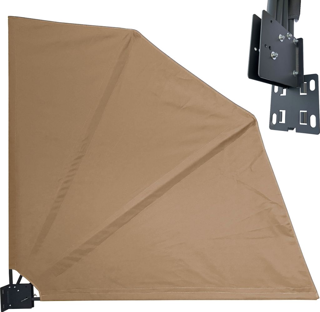 Balkonfächer 115 x 115 cm Beige, Easy Mount Wandplatte, Produktbild 