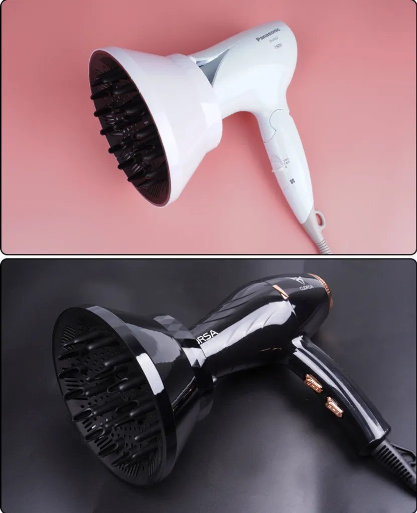 INF Diffusore arricciacapelli pieghevole per asciugacapelli Nero - 6