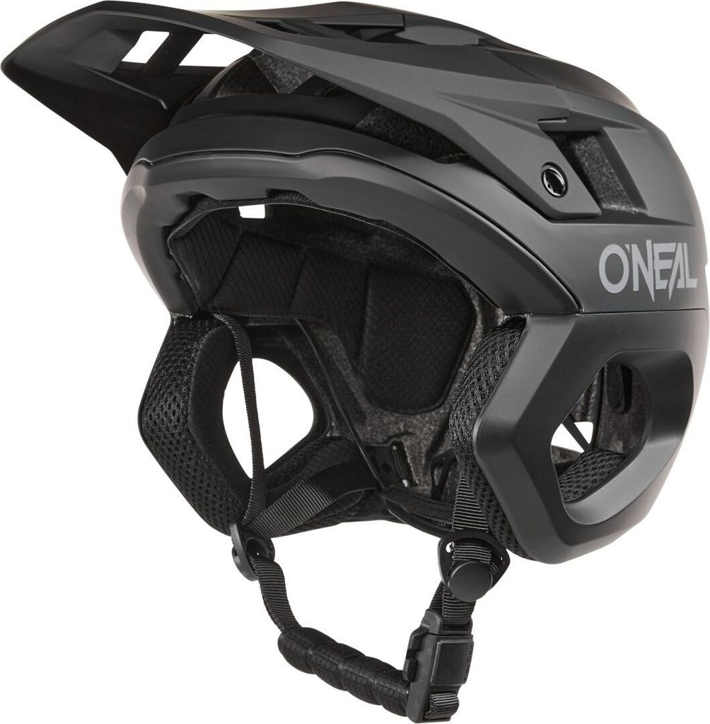 O'NEAL Trapper Helm SOLID Schwarz M/L – Für Motorrad & Offroad, Mit Magnetverschluss