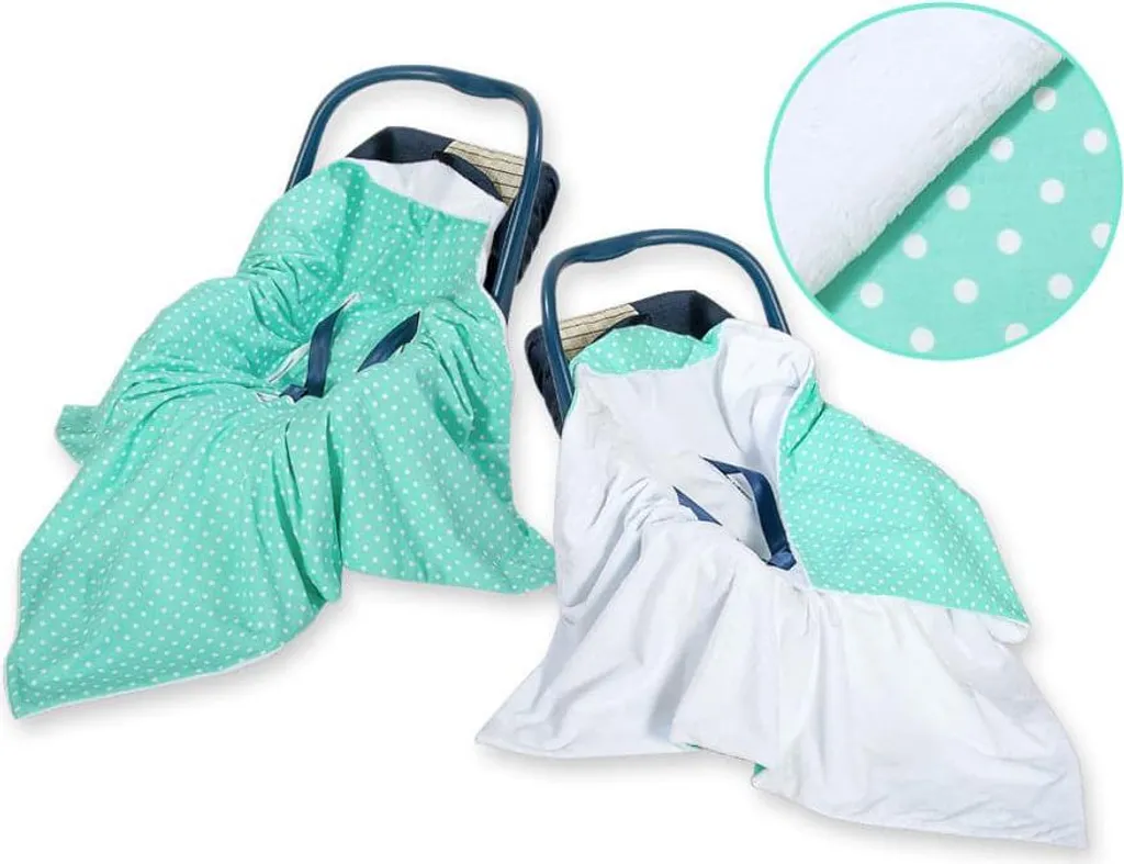 Coperta Bambini Menta e Pois Bianchi: Morbidissima Calda per Neonati