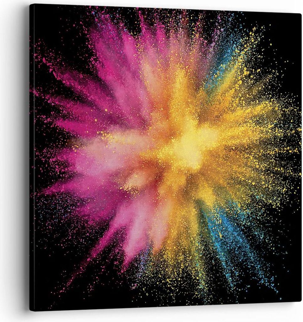 Bild auf Leinwand - Leinwandbild - Einteilig - Bunt Staub Explosion - 40x40cm - Wand Bild - Wanddeko - Wandbilder - Leinwanddruck - Bilder - Wandde...